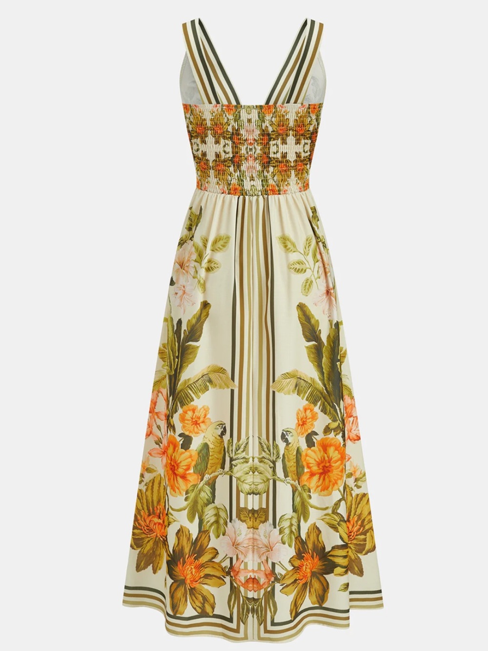 Commense Tropical Floral Print Deep V-Neck Maxi Dress Size Medium NWT - Picture 3 of 5